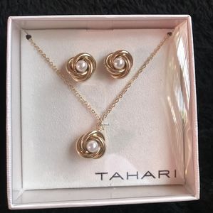 tahari necklace and earing set